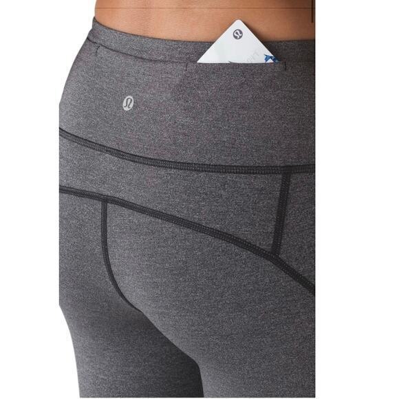 Lululemon Gear Up Crop (17") Heathered Black + Solid Black Leggings - Picture 7 of 13